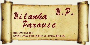 Milanka Parović vizit kartica